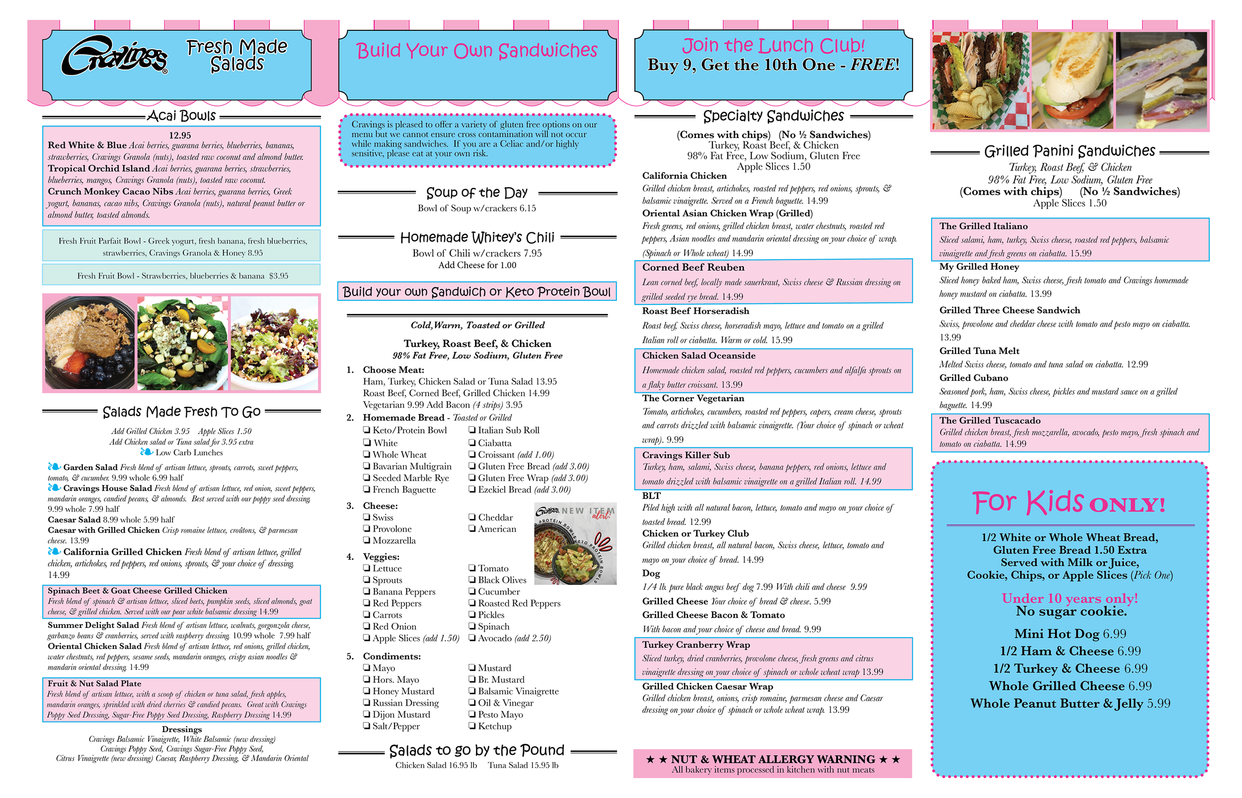 MENU – Cravings, Inc.