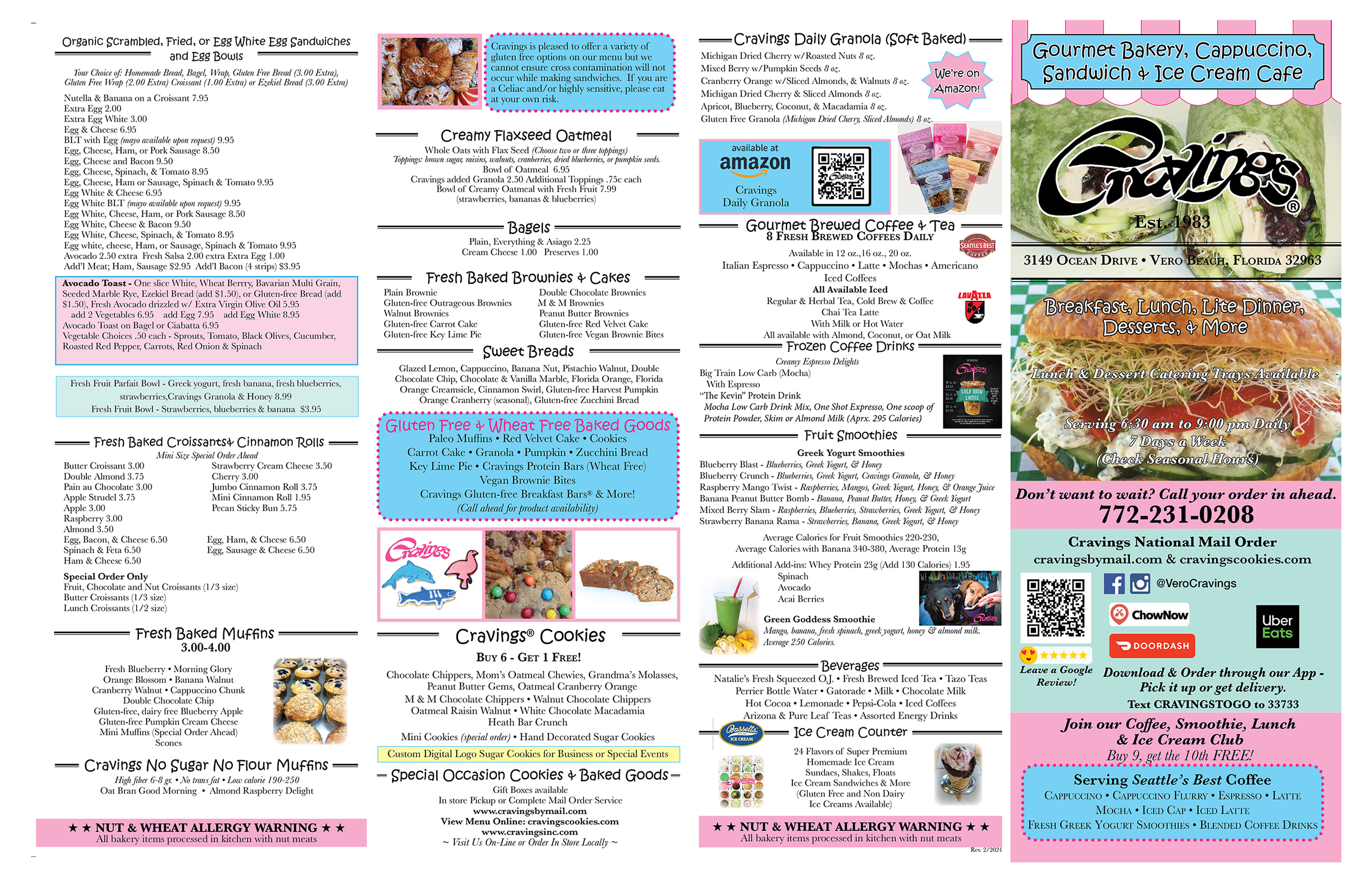 MENU – Cravings, Inc.